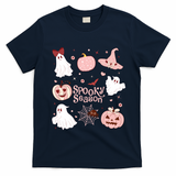 Cute Coquette Spooky Season T-Shirt - Navy Blue
