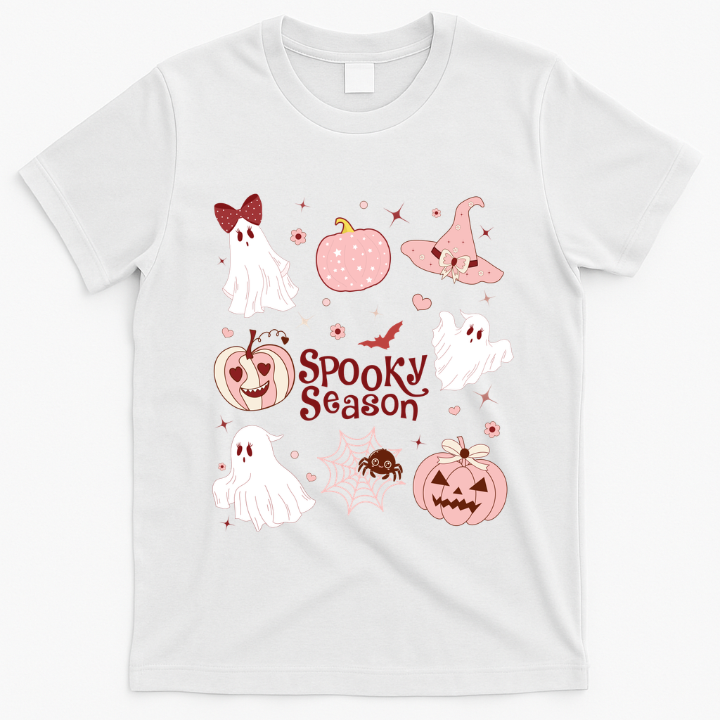 Cute Coquette Spooky Season T-Shirt - White