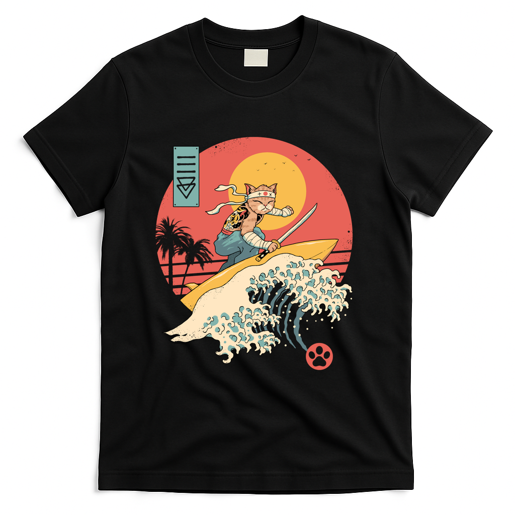 Catana Cat Surf Sunset Wave - Black