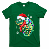 Chameleon Christmas Santa Hat Animal Lover Xmas Light Cool Gift T-Shirt - Irish Green