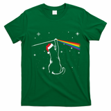 Christmas Cat The Dark Side Of The Moon Funny Lover Xmas T-Shirt - Irish Green