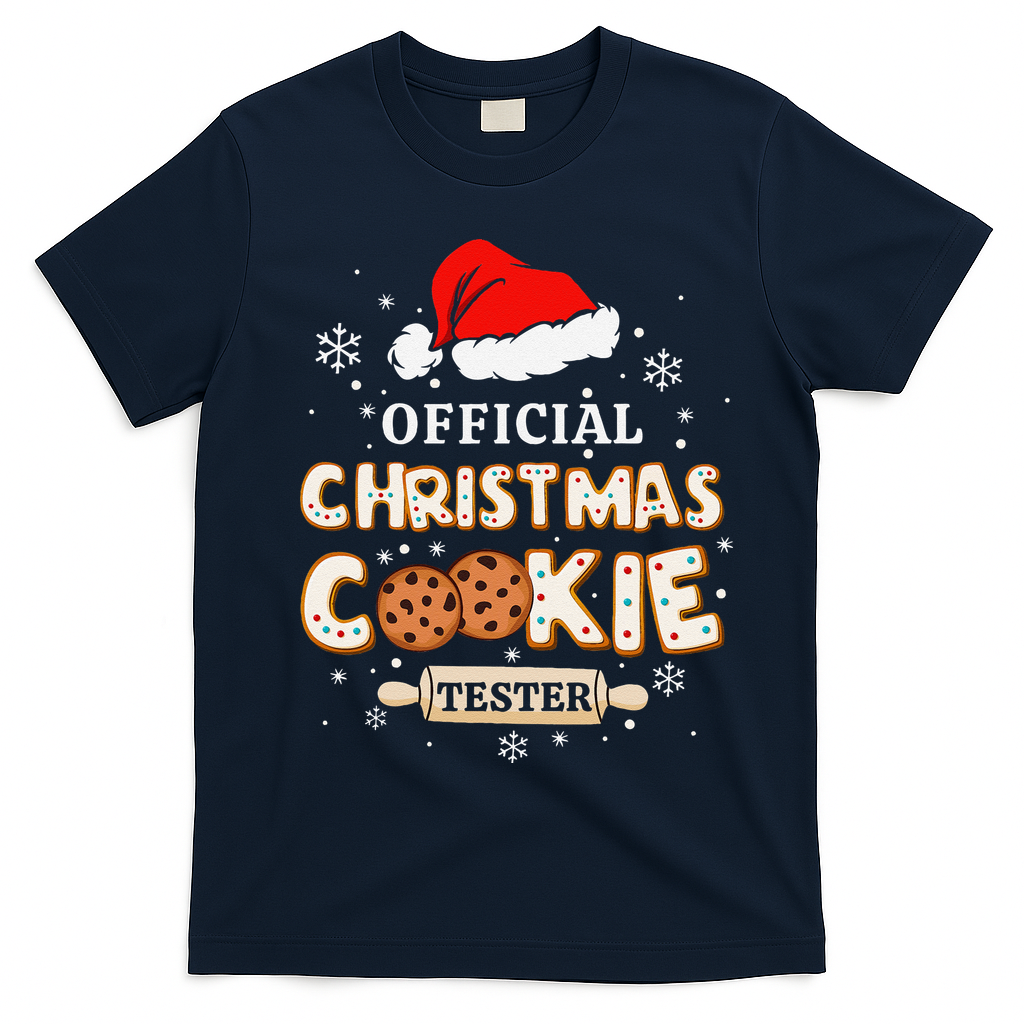 Christmas Cookie Tester Taster Baking Crew Gift T-Shirt - Navy Blue