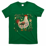 Christmas Chicken Western Floral T-Shirt - Irish Green