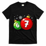 Christmas Decoration 6-7 Six Seven 67 Meme Gen Alpha Slang T-Shirt - Black