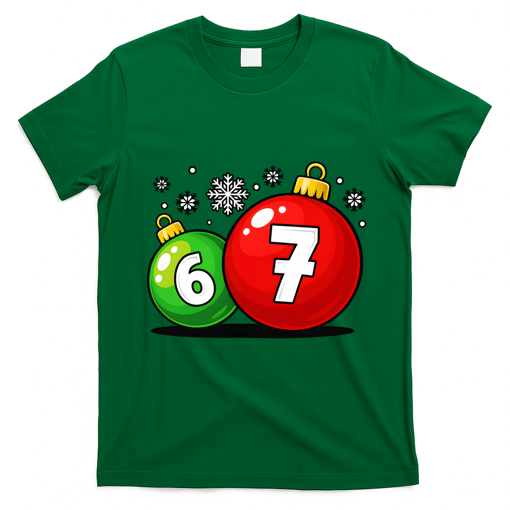 Christmas Decoration 6-7 Six Seven 67 Meme Gen Alpha Slang T-Shirt - Irish Green