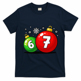 Christmas Decoration 6-7 Six Seven 67 Meme Gen Alpha Slang T-Shirt - Navy Blue