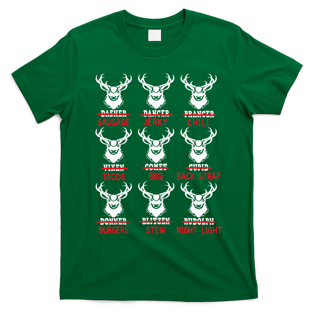 Christmas Deer Bow Hunting Santa Hunter T-Shirt - Irish Green