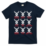 Christmas Deer Bow Hunting Santa Hunter T-Shirt - Navy Blue