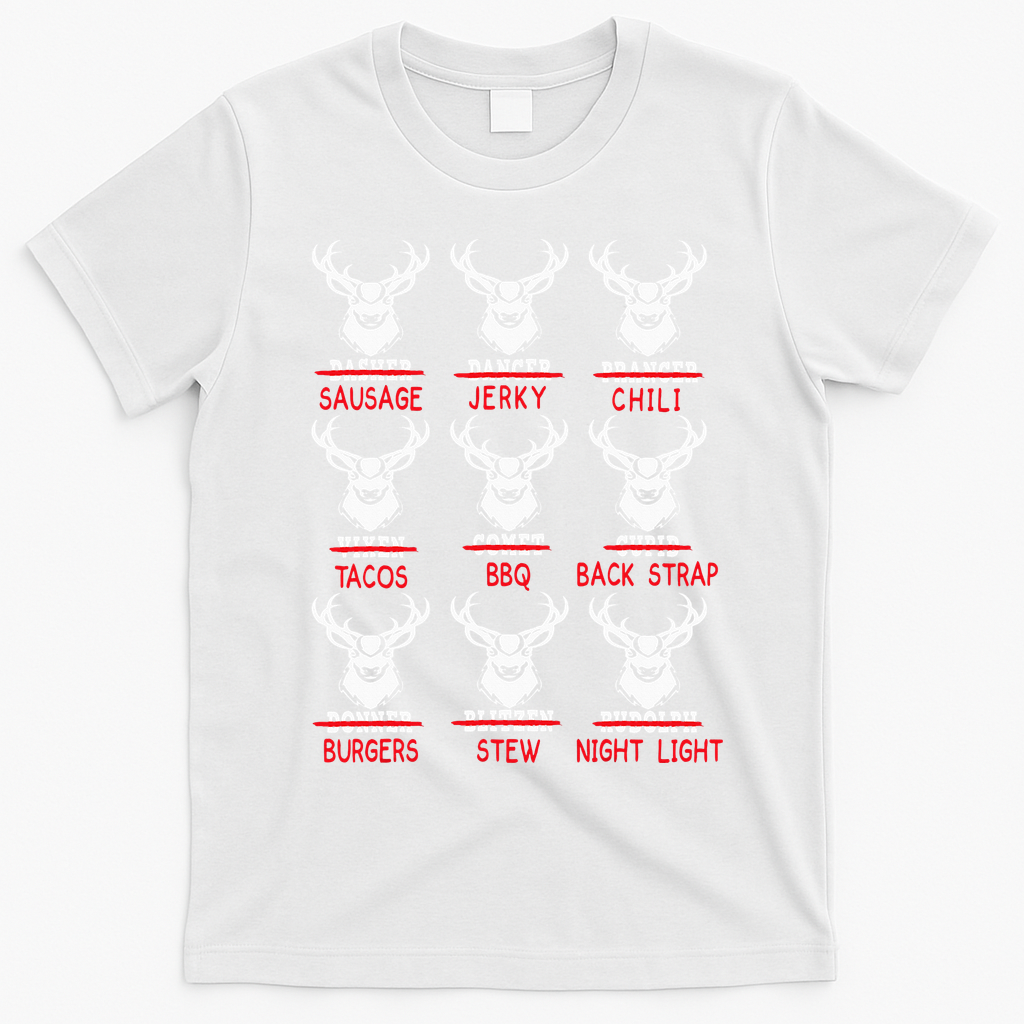 Christmas Deer Bow Hunting Santa Hunter T-Shirt - White