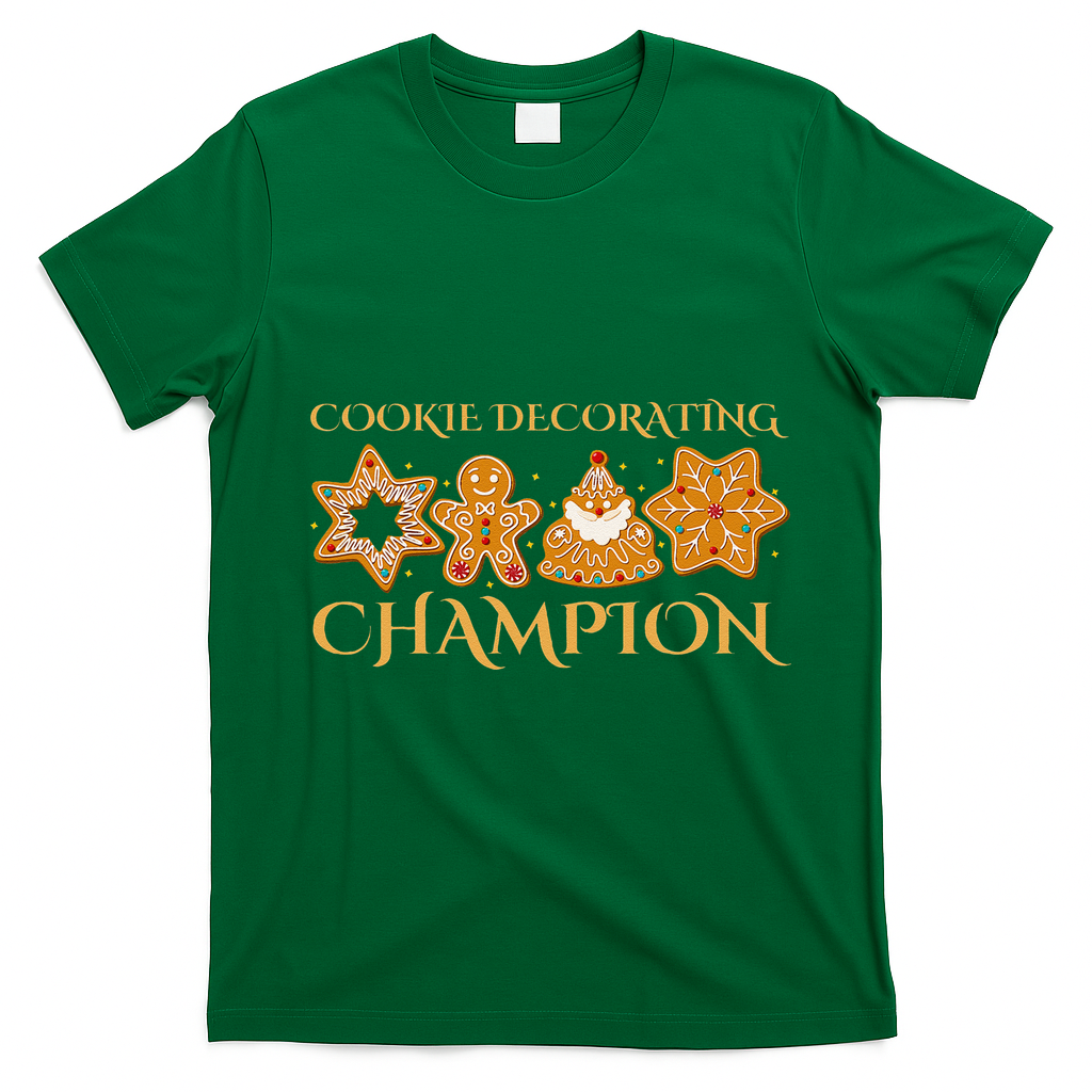 Cookie Decorating Champion Baking Christmas Family Matching T-Shirt - Irish Green