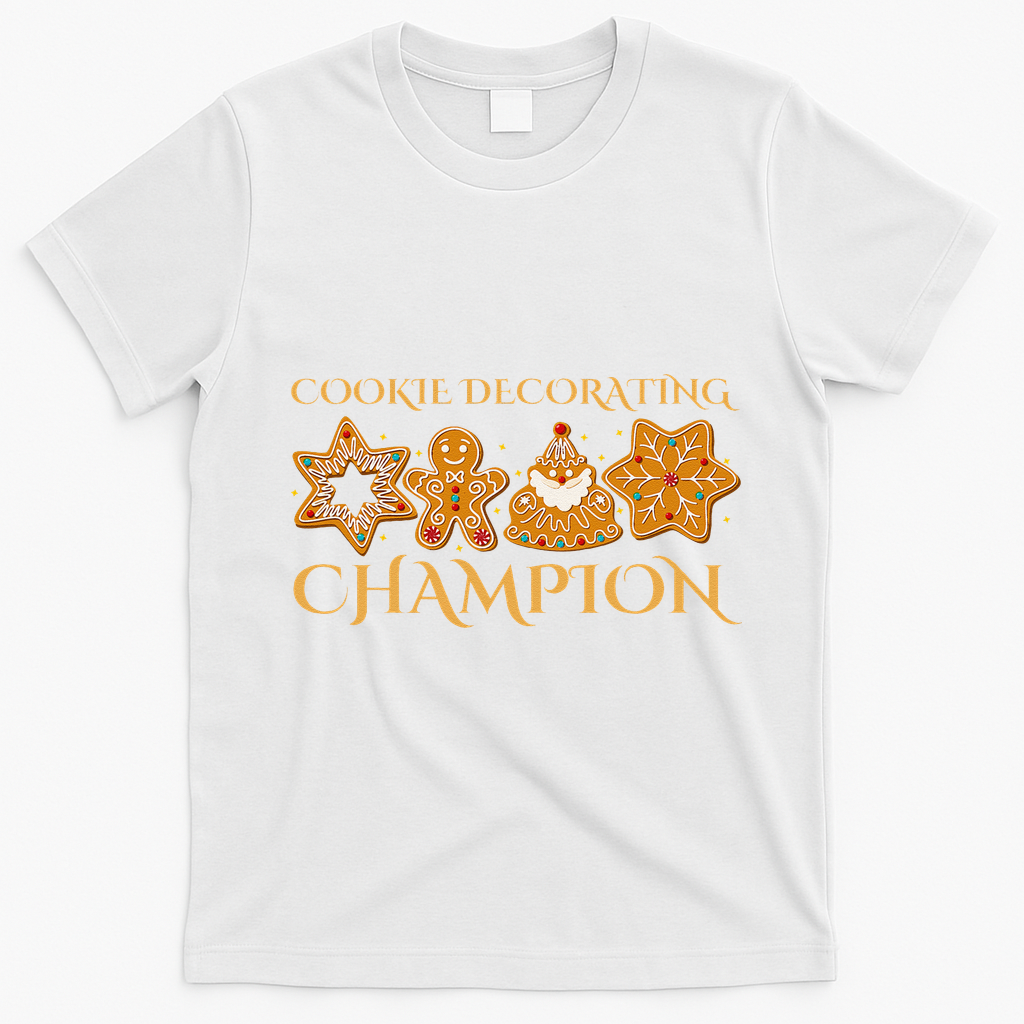 Cookie Decorating Champion Baking Christmas Family Matching T-Shirt - White