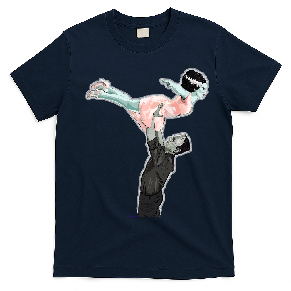 Creepy Dirty Dancing Frankenstein T-Shirt - Navy Blue