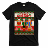 Crack Deez Nuts Nutcracker Ugly Christmas Sweater T-Shirt - Black