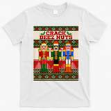 Crack Deez Nuts Nutcracker Ugly Christmas Sweater T-Shirt - White