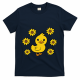 Cute Duck Summer Sunflower Kawaii Duck T-Shirt - Navy