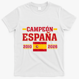 Campeón España 2010-2026 Vintage Soccer T-Shirt - White