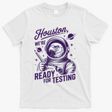 Cool Eagle Astronaut Houston Were Ready For Testing Teacher T-Shirt - White