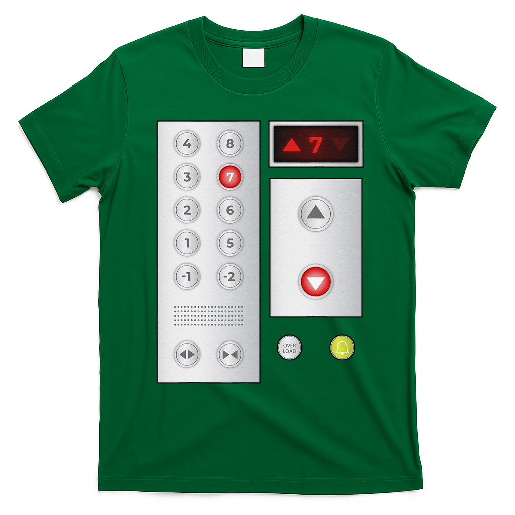 Cool Elevator Buttons Art Funny Funny Lift Halloween Costume T-Shirt - Irish Green