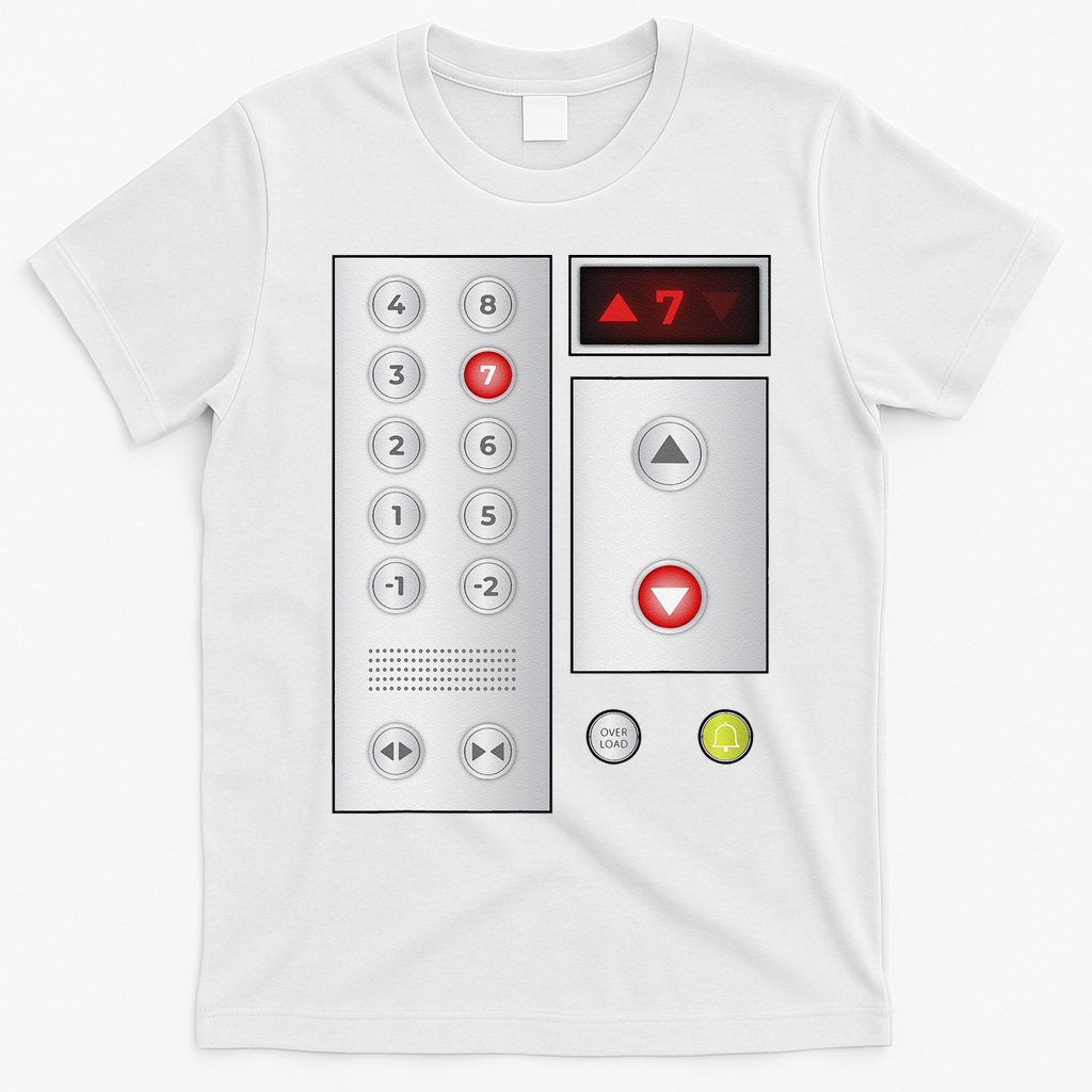 Cool Elevator Buttons Art Funny Funny Lift Halloween Costume T-Shirt - White