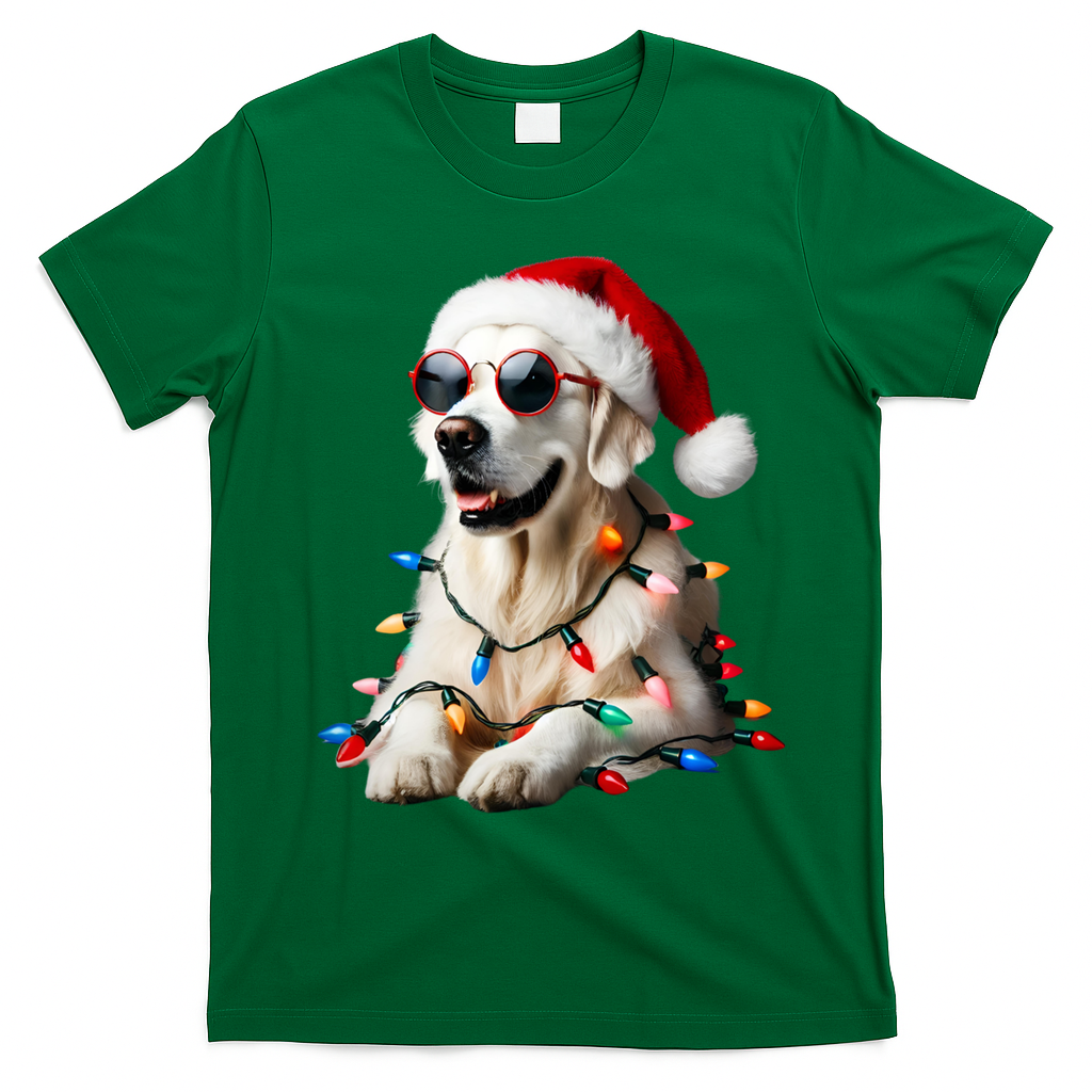 Christmas English Cream Golden Retriever Mom Dog Puppy Xmas Cool Gift T-Shirt - Irish Green