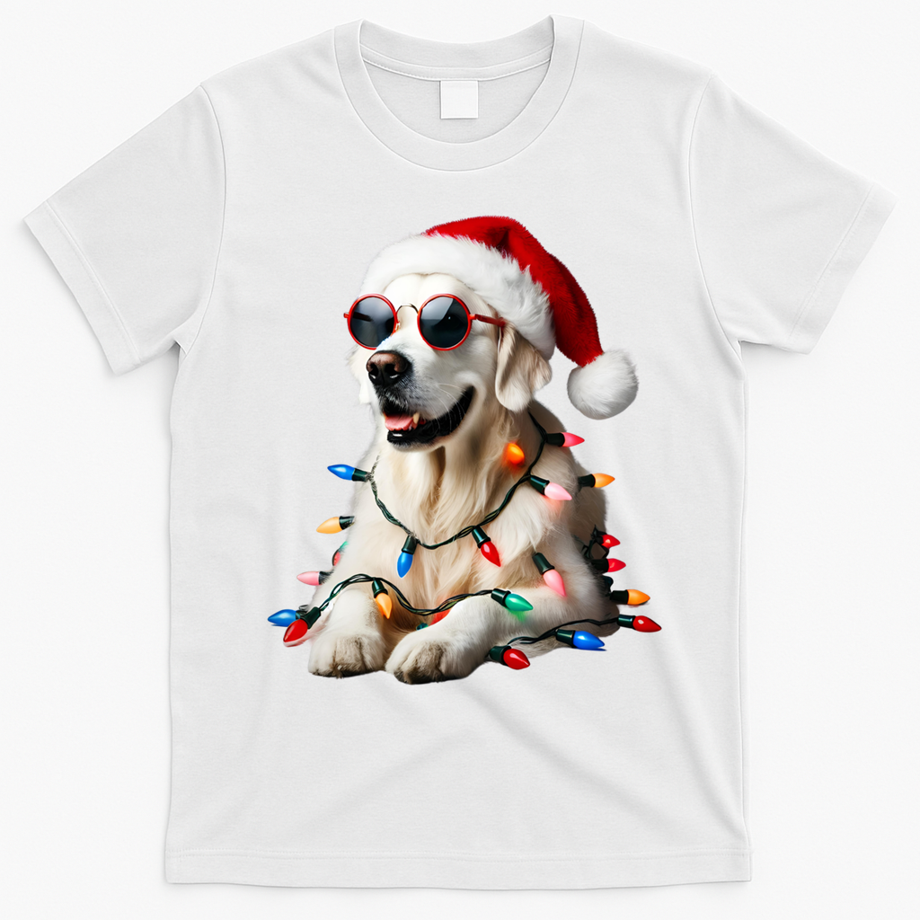 Christmas English Cream Golden Retriever Mom Dog Puppy Xmas Cool Gift T-Shirt - White