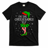 Cheerleader Elf Christmas Matching Family Elf T-Shirt - Black