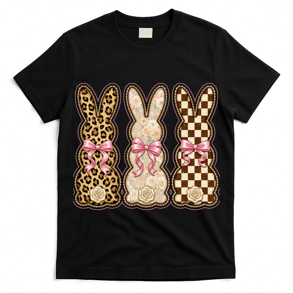 Cute Easter Girly Coquette Bunnies T-Shirt