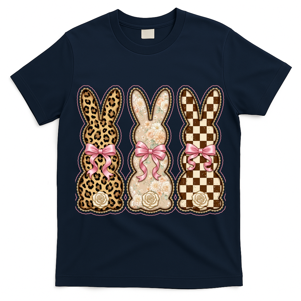Cute Easter Girly Coquette Bunnies T-Shirt