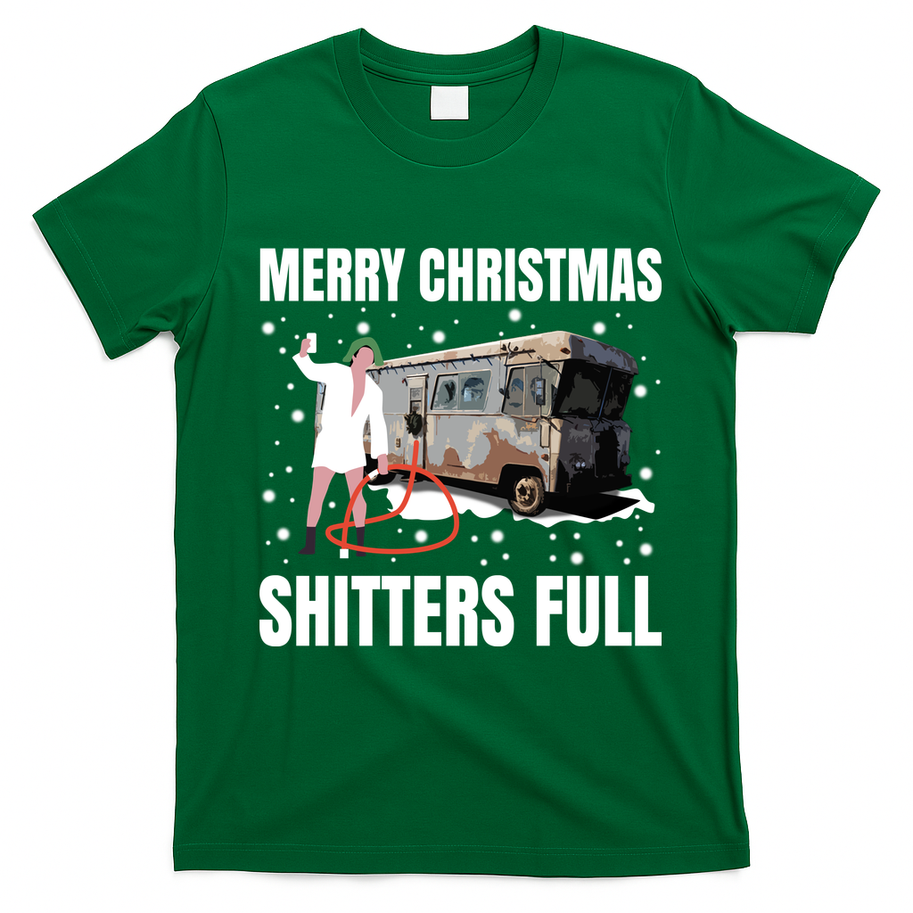 Cousin Eddie Merry Christmas Shitters Full T-Shirt - Irish Green