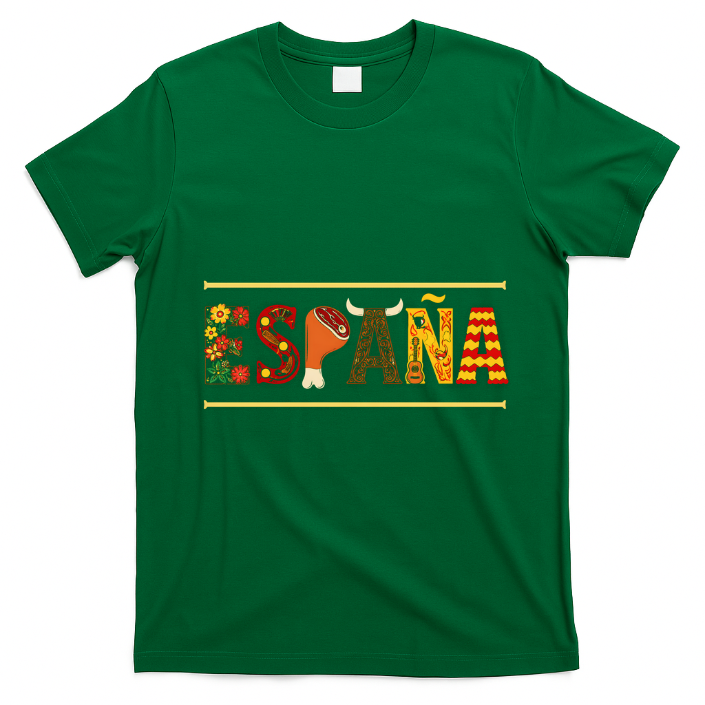 Colorful España Spanish Culture T-Shirt - Irish Green