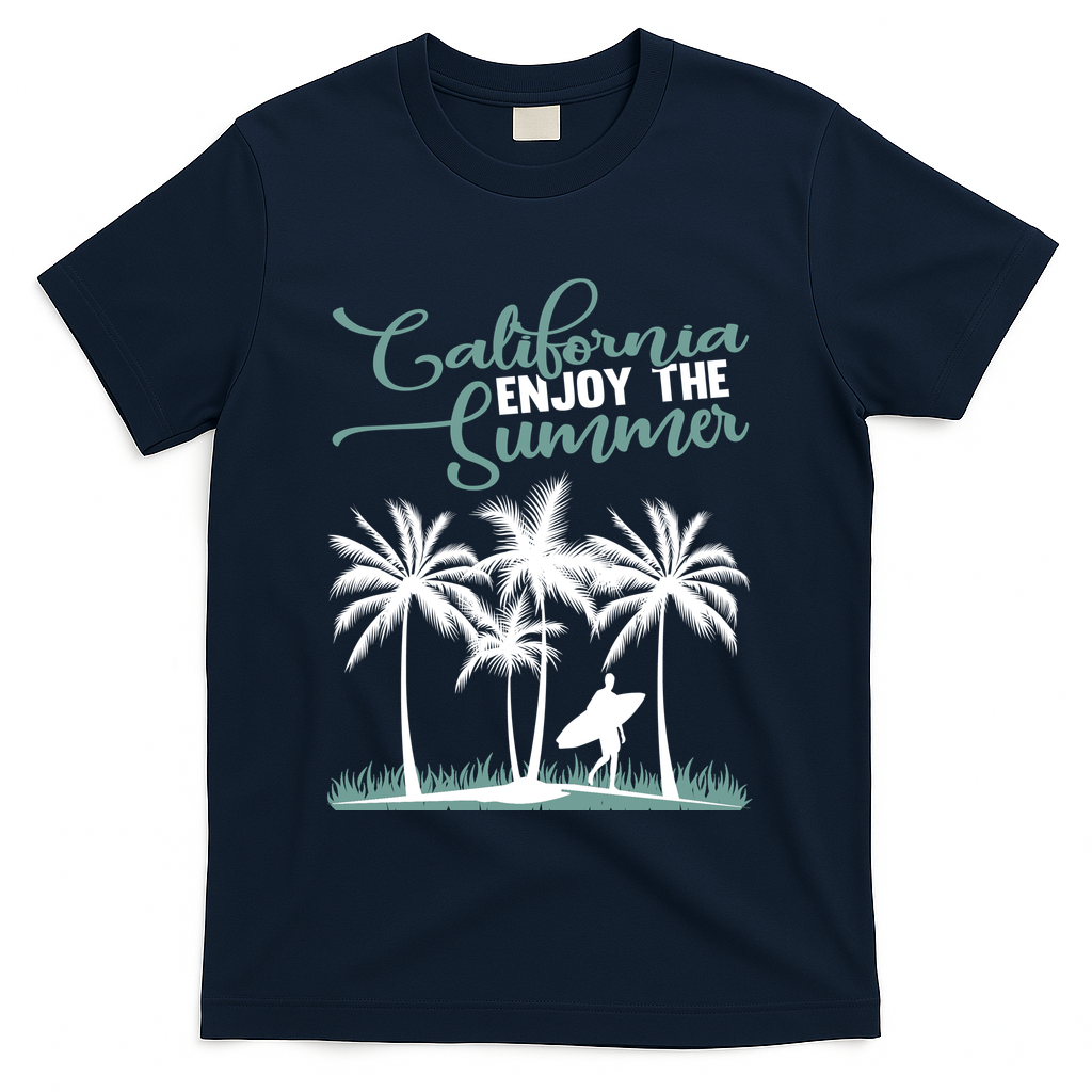 California Enjoy The Summer Surf T-Shirt - Navy