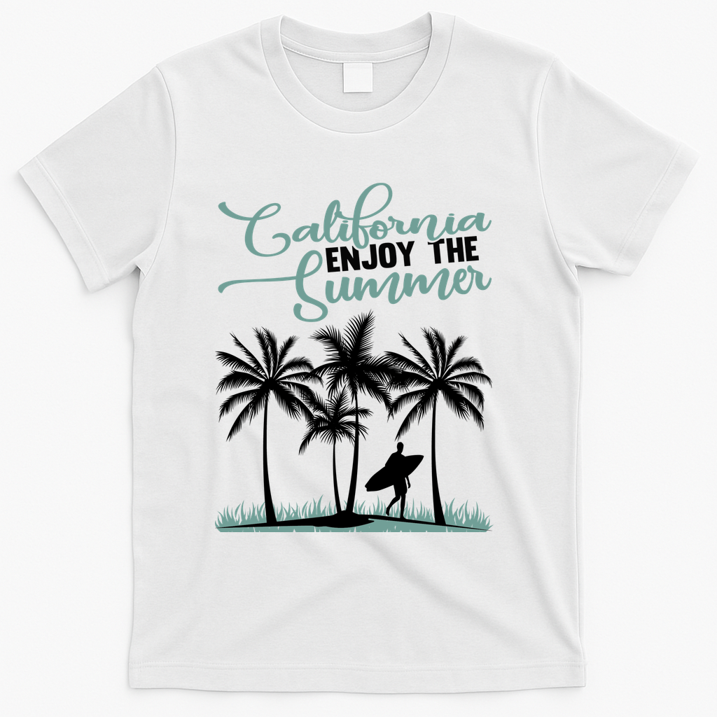 California Enjoy The Summer Surf T-Shirt - White