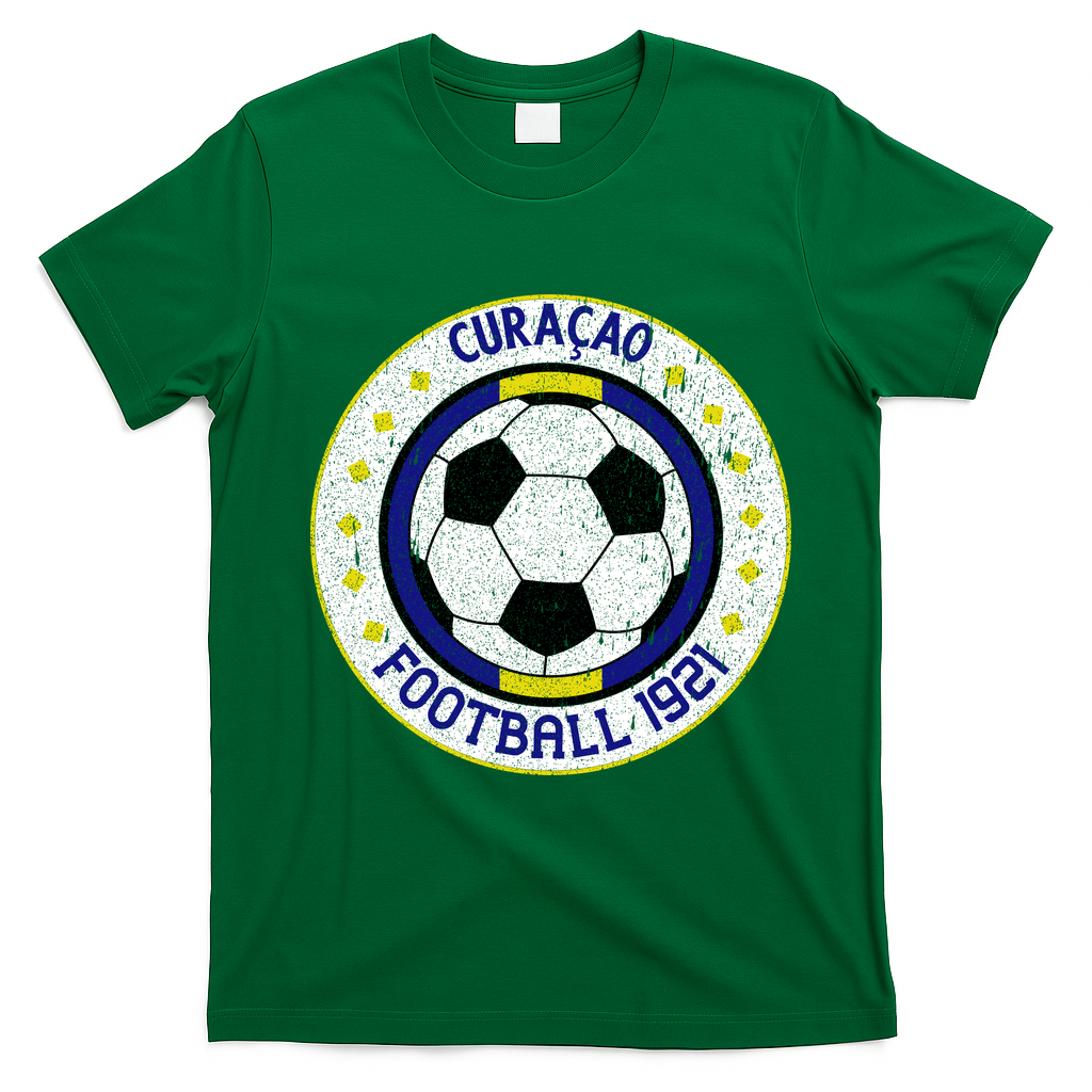 Curaçao Football 1921 Vintage Soccer Crest T-Shirt - Irish Green