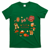 Cute Fall Autumn Little Things Retro Fall Hello Autumn T-Shirt - Green