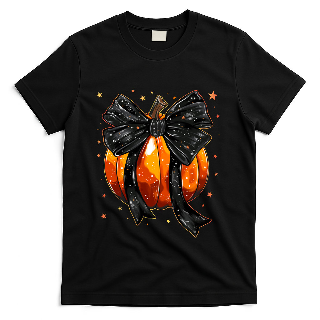 Cute Fall Autumn Halloween Pumpkin T-Shirt - Black