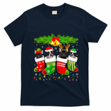 Cute French Bulldog Dog In Sock Christmas Santa Xmas Dog Cool Gift T-Shirt - Navy Blue