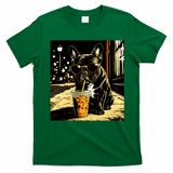 Cool French Bulldog Iced Coffee And Sunglasses T-Shirt - Irish Green