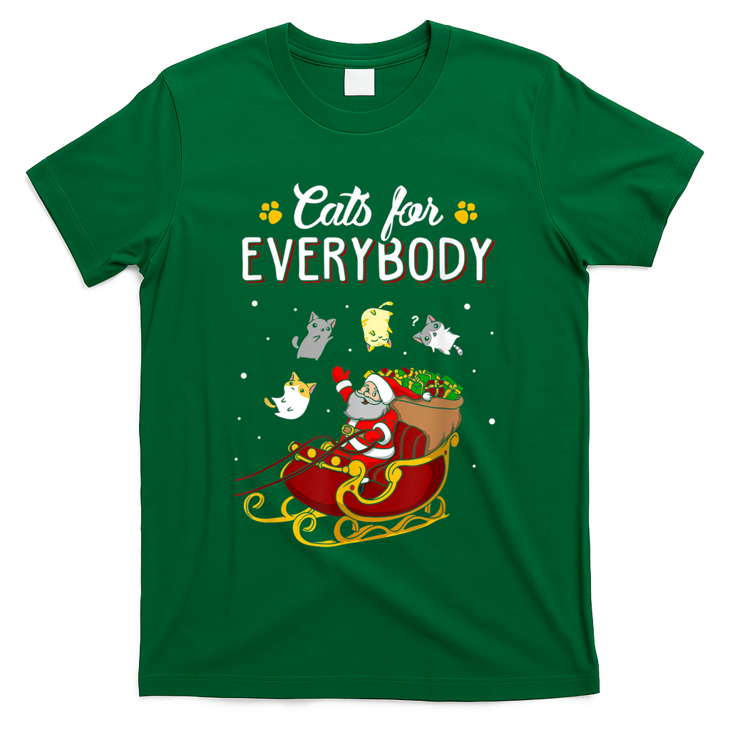 Cats For Everybody Ugly Christmas Cat Funny Xmas T-Shirt