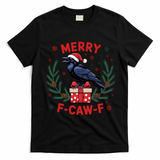 Christmas F-Caw-F Funny Raven XMas T-Shirt - Black
