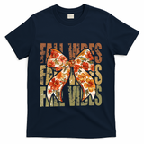 Coquette Floral Fall Vibes Autumn T-Shirt - Navy