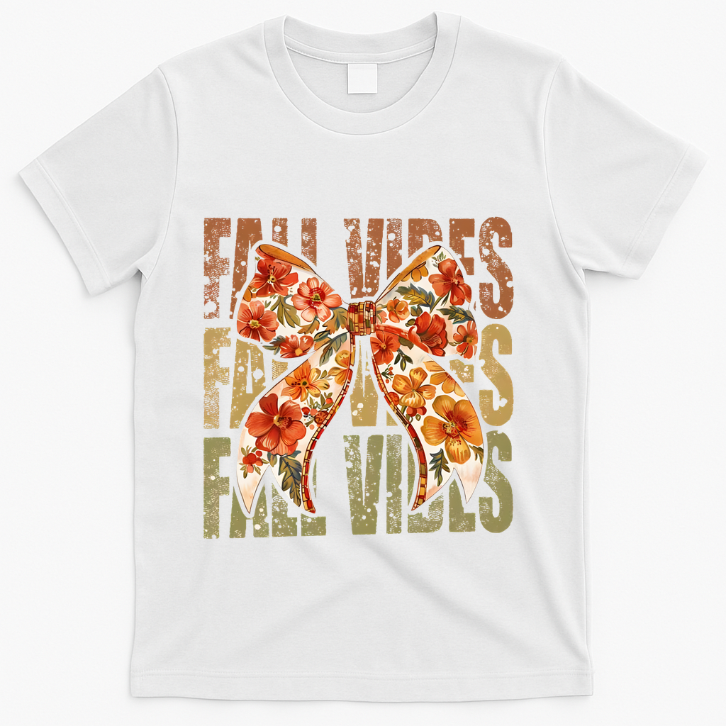 Coquette Floral Fall Vibes Autumn T-Shirt - White