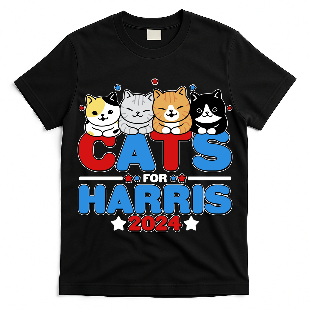 Cats For Harris Vote Kamala Harris 2024 Election T-Shirt