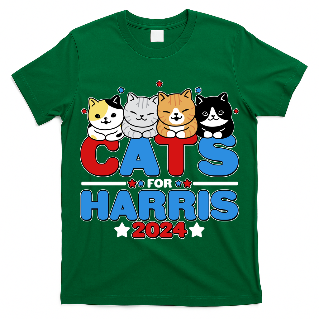 Cats For Harris Vote Kamala Harris 2024 Election T-Shirt