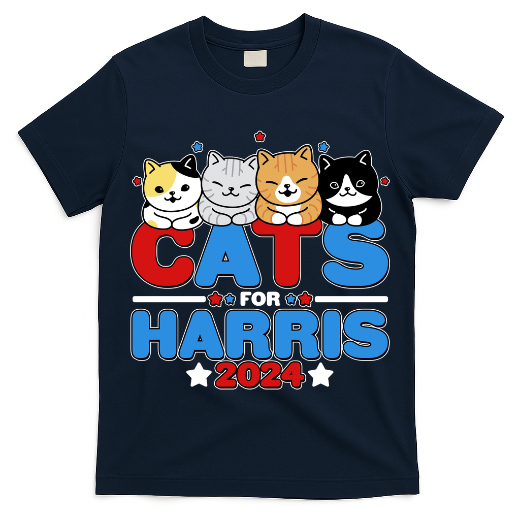 Cats For Harris Vote Kamala Harris 2024 Election T-Shirt