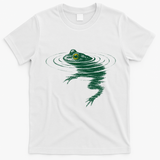 Cosmic Frog In Water Ripples Nature Wildlife T-Shirt - White