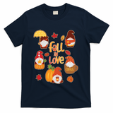 Cute Fall In Love Autumn Gnomes T-Shirt - Navy