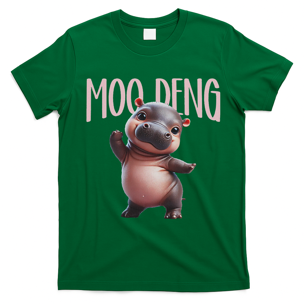 Cute Funny Moo Deng Baby Boo Deng Baby Hippo Zoo For Family T-Shirt - Irish Green