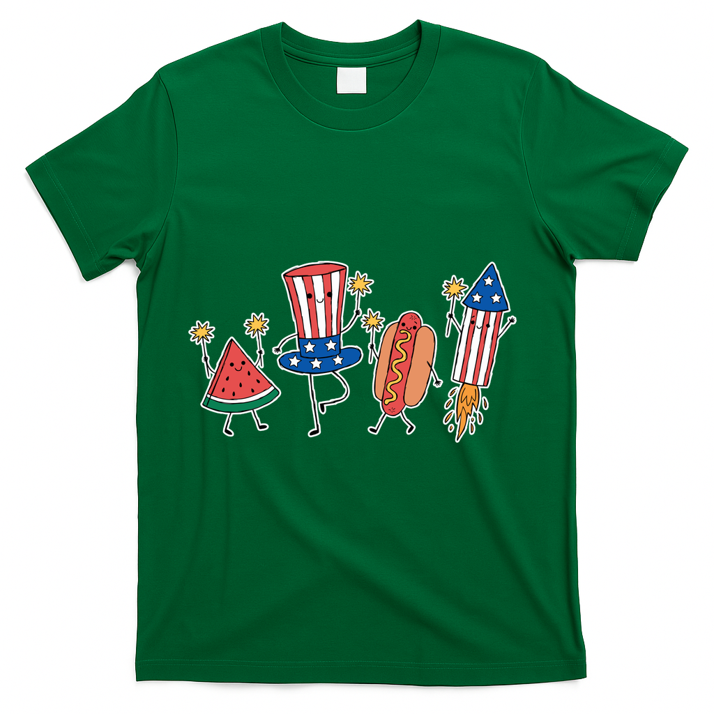 Cute Fourth Of July Summer Fun Group T-Shirt - Green