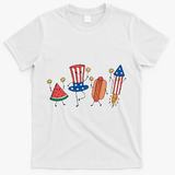Cute Fourth Of July Summer Fun Group T-Shirt - White