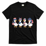 Cute Fourth Of July Patriotic Goose Group T-Shirt - Black